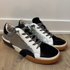 Dolce Vita Black and Silver Sneakers with White Accents